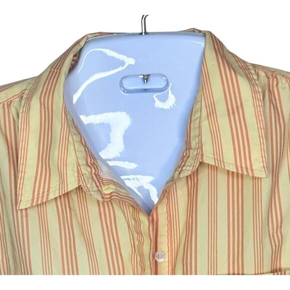 Derek Lam 10 Crosby 100% Cotton Yellow Orange Striped Shirt Dress Sz FR 48 US 12 - Picture 4 of 10